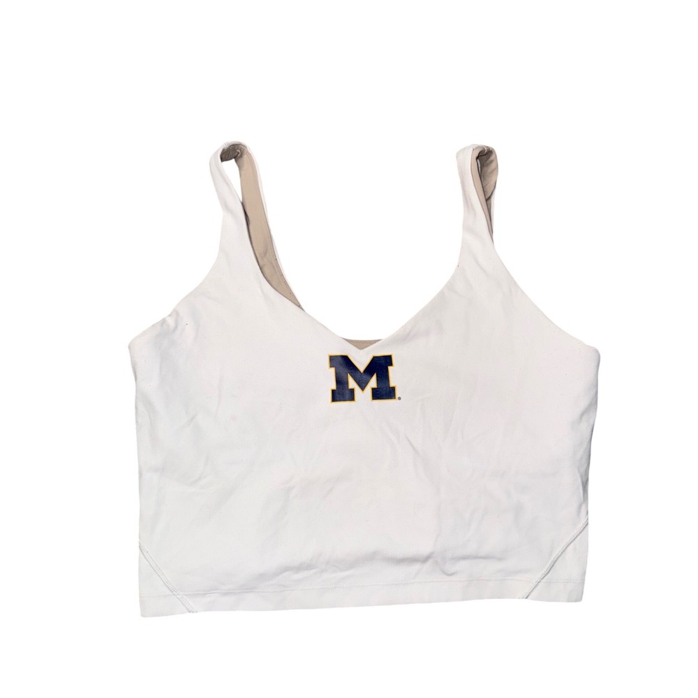 Lululemon Align Tank Top Women 12 White Excellent Michigan Wolverines Collegiate